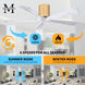 Atlas Irene-5H 52 inch Light Maple Tone with Matte White Blades Flush Mount Paddle Fan